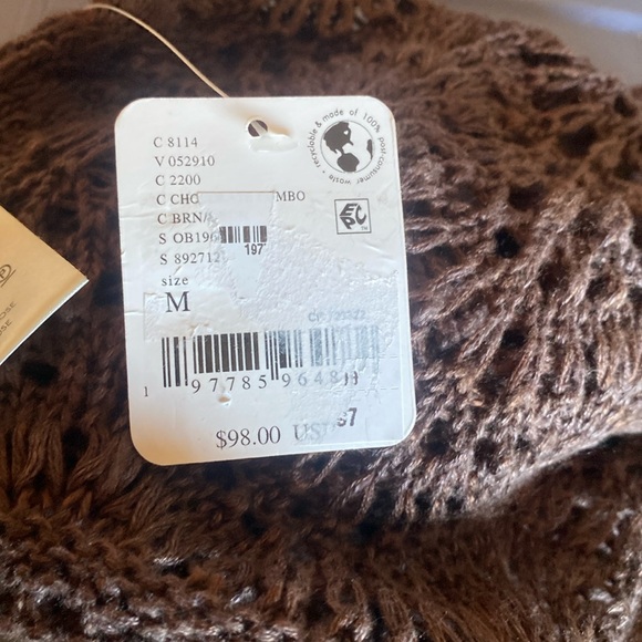 Free People NWT Boho Summer Breeze Open Knit Linen Blend  Scoop Neck Camisole M - Picture 11 of 14